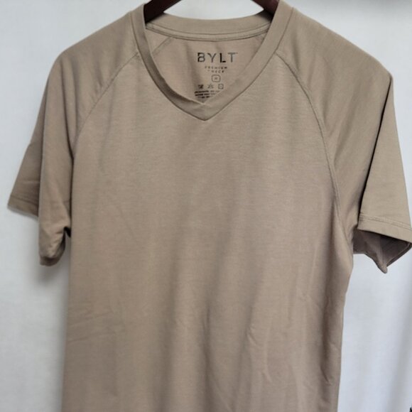 BYLT V-neck T-shirt in light tan - Picture 1 of 3